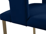 Caleb Contemporary Dining Chairs Set of 2 - Luxurious Velvet Comfort with Stylish Iron Legs
