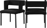 Caleb Contemporary Dining Chairs Set of 2 - Luxurious Velvet Comfort with Stylish Iron Legs