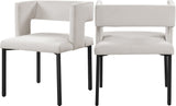 Caleb Contemporary Dining Chairs Set of 2 - Luxurious Velvet Comfort with Stylish Iron Legs