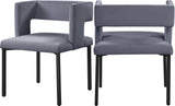 Caleb Contemporary Dining Chairs Set of 2 - Luxurious Velvet Comfort with Stylish Iron Legs