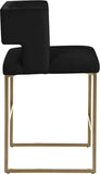 Caleb Contemporary Counter Stool Set of 2 – Luxurious Velvet Design with Stylish Square Backrest