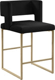 Caleb Contemporary Counter Stool Set of 2 – Luxurious Velvet Design with Stylish Square Backrest