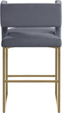 Caleb Contemporary Counter Stool Set of 2 – Luxurious Velvet Design with Stylish Square Backrest