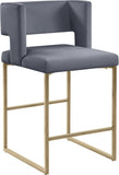 Caleb Contemporary Counter Stool Set of 2 – Luxurious Velvet Design with Stylish Square Backrest