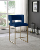 Caleb Contemporary Counter Stool Set of 2 – Luxurious Velvet Design with Stylish Square Backrest