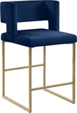 Caleb Contemporary Counter Stool Set of 2 – Luxurious Velvet Design with Stylish Square Backrest
