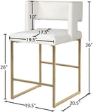 Caleb Contemporary Counter Stool Set of 2 - Luxurious Design with Stylish Square Back and Legs