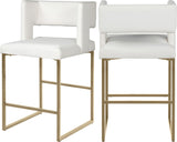 Caleb Contemporary Counter Stool Set of 2 - Luxurious Design with Stylish Square Back and Legs