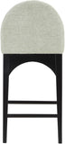 Waldorf - Chenille Stool With Black Legs