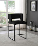 Caleb Contemporary Counter Stool Set of 2 – Luxurious Velvet Design with Stylish Square Backrest