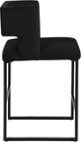 Caleb Contemporary Counter Stool Set of 2 – Luxurious Velvet Design with Stylish Square Backrest