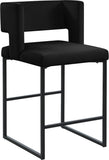 Caleb Contemporary Counter Stool Set of 2 – Luxurious Velvet Design with Stylish Square Backrest