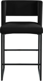 Caleb Contemporary Counter Stool Set of 2 – Luxurious Velvet Design with Stylish Square Backrest
