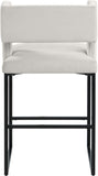 Caleb Contemporary Counter Stool Set of 2 – Luxurious Velvet Design with Stylish Square Backrest