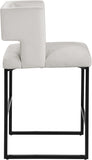 Caleb Contemporary Counter Stool Set of 2 – Luxurious Velvet Design with Stylish Square Backrest
