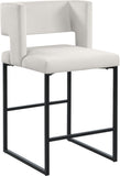 Caleb Contemporary Counter Stool Set of 2 – Luxurious Velvet Design with Stylish Square Backrest