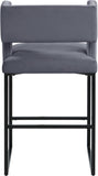 Caleb Contemporary Counter Stool Set of 2 – Luxurious Velvet Design with Stylish Square Backrest