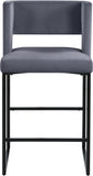Caleb Contemporary Counter Stool Set of 2 – Luxurious Velvet Design with Stylish Square Backrest