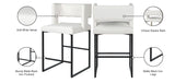 Caleb Contemporary Counter Stool Set of 2 - Luxurious Design with Stylish Square Back and Legs
