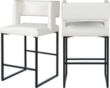 Caleb Contemporary Counter Stool Set of 2 - Luxurious Design with Stylish Square Back and Legs