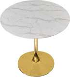 Tulip Contemporary Dining Table with Elegant Faux Marble Top and Stylish Base for Small Spaces