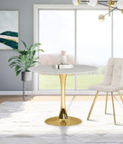 Tulip Contemporary Dining Table with Elegant Faux Marble Top and Stylish Base for Small Spaces