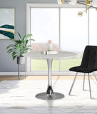 Tulip Contemporary Dining Table with Elegant Faux Marble Top and Stylish Base for Small Spaces