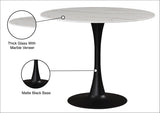 Tulip Contemporary Dining Table with Elegant Faux Marble Top and Stylish Base for Small Spaces