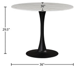 Tulip Contemporary Dining Table with Elegant Faux Marble Top and Stylish Base for Small Spaces