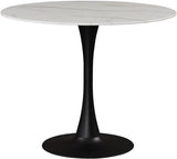 Tulip Contemporary Dining Table with Elegant Faux Marble Top and Stylish Base for Small Spaces