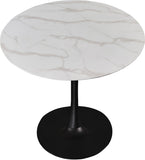 Tulip Contemporary Dining Table with Elegant Faux Marble Top and Stylish Base for Small Spaces