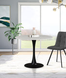 Tulip Contemporary Dining Table with Elegant Faux Marble Top and Stylish Base for Small Spaces