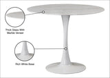 Tulip Contemporary Dining Table with Elegant Faux Marble Top and Stylish Base for Small Spaces