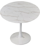 Tulip Contemporary Dining Table with Elegant Faux Marble Top and Stylish Base for Small Spaces