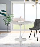 Tulip Contemporary Dining Table with Elegant Faux Marble Top and Stylish Base for Small Spaces
