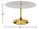 Tulip Contemporary Dining Table with Elegant Faux Marble Top and Stylish Base for Small Spaces