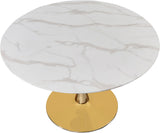 Tulip Contemporary Dining Table with Elegant Faux Marble Top and Stylish Base for Small Spaces