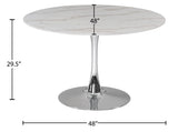 Tulip Contemporary Dining Table with Elegant Faux Marble Top and Stylish Base for Small Spaces