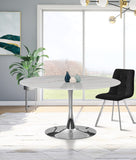 Tulip Contemporary Dining Table with Elegant Faux Marble Top and Stylish Base for Small Spaces