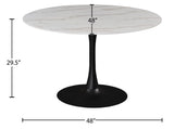 Tulip Contemporary Dining Table with Elegant Faux Marble Top and Stylish Base for Small Spaces
