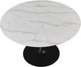 Tulip Contemporary Dining Table with Elegant Faux Marble Top and Stylish Base for Small Spaces