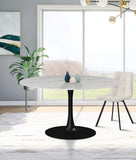 Tulip Contemporary Dining Table with Elegant Faux Marble Top and Stylish Base for Small Spaces