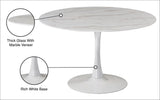 Tulip Contemporary Dining Table with Elegant Faux Marble Top and Stylish Base for Small Spaces