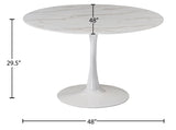 Tulip Contemporary Dining Table with Elegant Faux Marble Top and Stylish Base for Small Spaces
