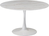 Tulip Contemporary Dining Table with Elegant Faux Marble Top and Stylish Base for Small Spaces