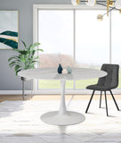 Tulip Contemporary Dining Table with Elegant Faux Marble Top and Stylish Base for Small Spaces