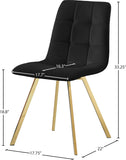 Annie Contemporary Dining Chair Set - Luxurious Velvet with Gold Legs, Stylish Box Tufting Design