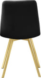 Annie Contemporary Dining Chair Set - Luxurious Velvet with Gold Legs, Stylish Box Tufting Design