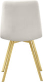 Annie Contemporary Dining Chair Set - Luxurious Velvet with Gold Legs, Stylish Box Tufting Design