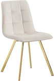 Annie Contemporary Dining Chair Set - Luxurious Velvet with Gold Legs, Stylish Box Tufting Design